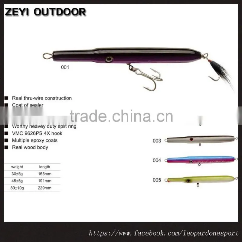 New Fishing Stickbait Popper Lure Wooden Bait For Sale