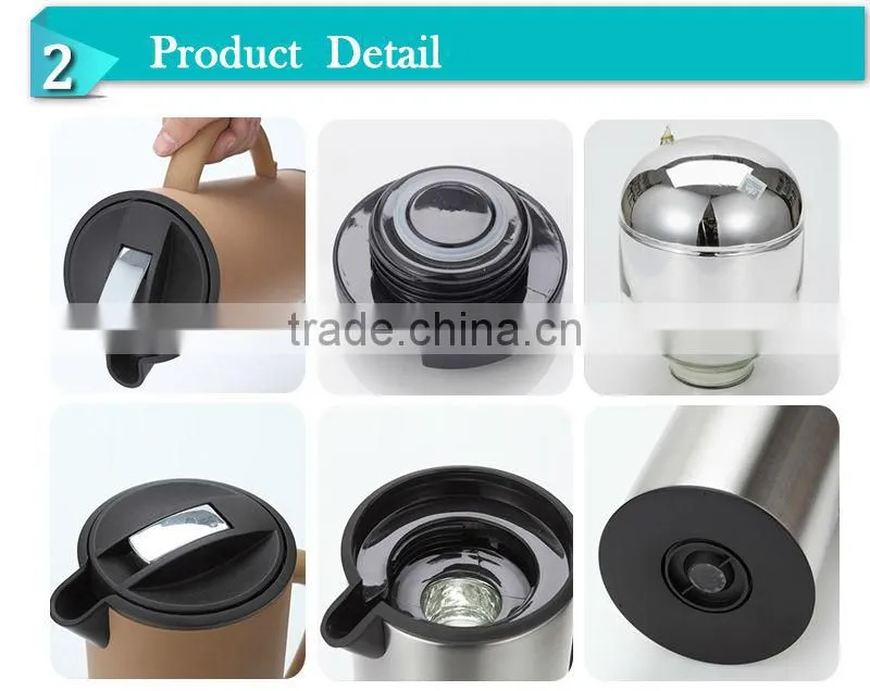 2014Hotel use glass liner pouring tea and coffee water pot hiking vacuum flask(JGAA-A)
