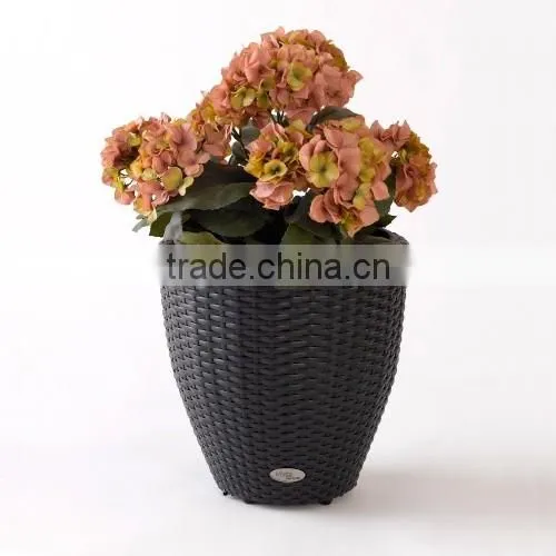 UV-resistant plastic rattan garden flower planter 2016 decorative plant pot