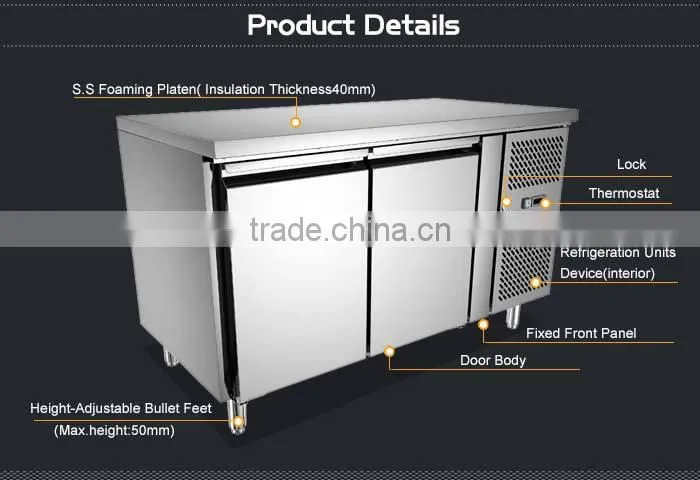 2 Door Stainless steel Commercial Undercounter Bakery Freezer/Boat Freezer/Fish Freezer