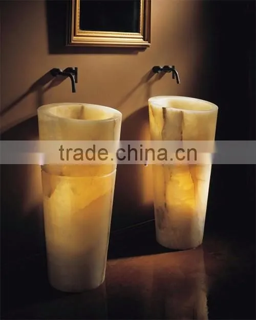 BEAUTIFUL BACKLIT ONYX PEDESTALS SINKS