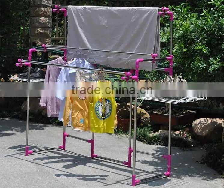 double three transfer shapes clothes rack and blanket drying rack
