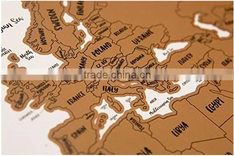 Travel Maps "It's a Beautiful World" Scratch Your Travels track map