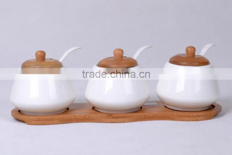 hot sale high quality 2015 new style bone porcelain canisters/pepper bottle sets/3pcs ceramic canister sets