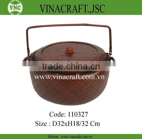 wholesale natural bamboo baskets with handle