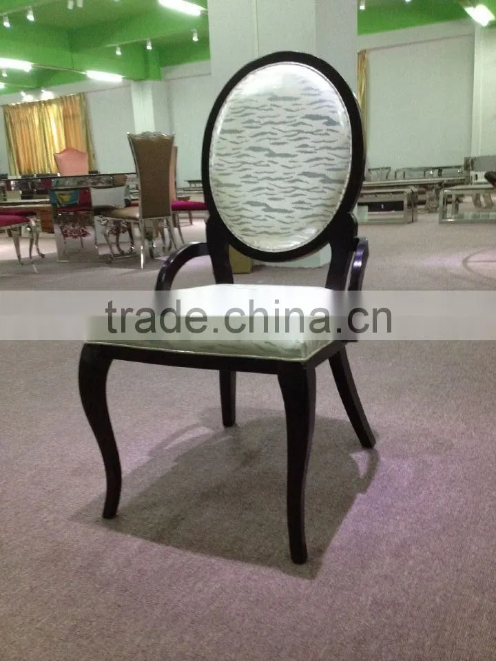 Round Back PU Leather Seat Dinning Chair with Armrest