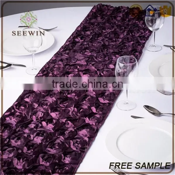 high quality royal elegant easter satin rosette red table runner