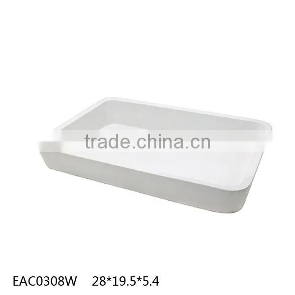 OEM Wholesale cheap oval cement concrete plate/ fruit tray with print