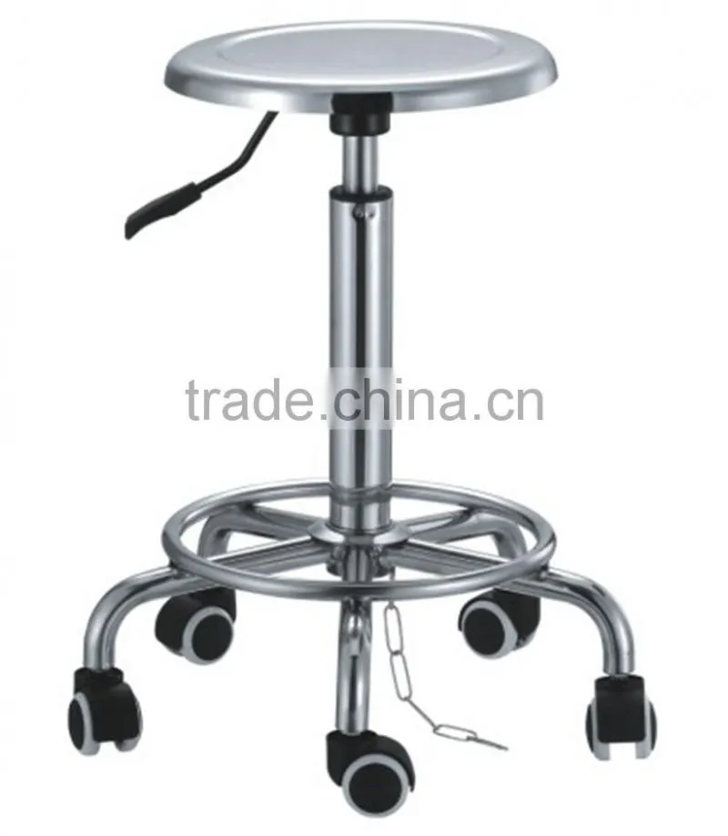 Roung Stool with Wheels and Gas Lift