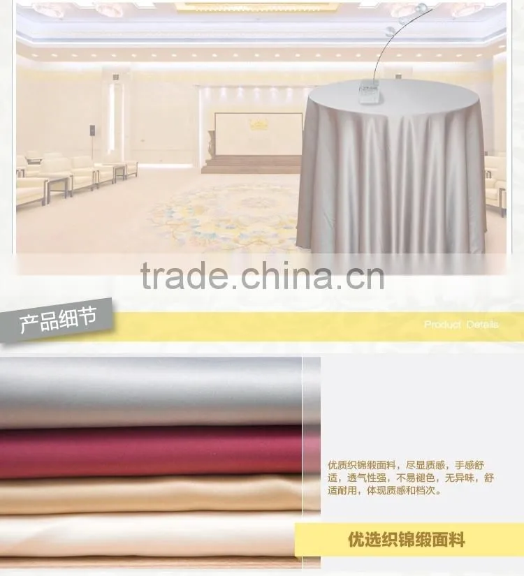 hotsale off-white tapestry satin table cover for hotel restaurant weddings