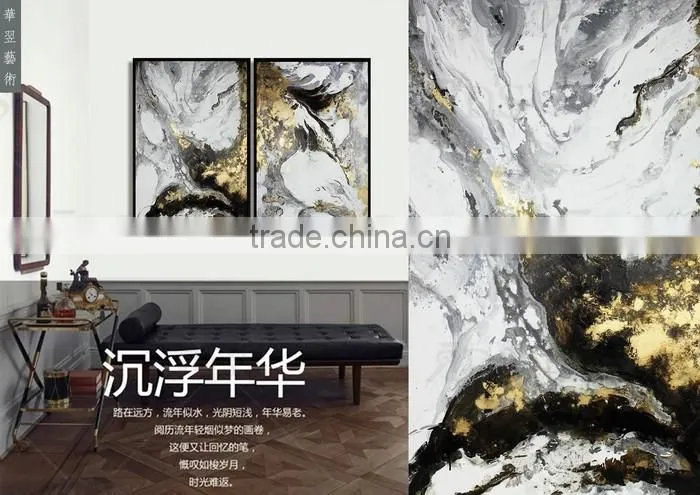Customized for 1 PC Framed Canvas Oil Group Painting with Gold Leaf