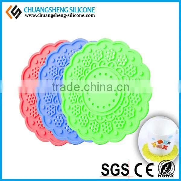 Silicone anti-hot cup mat, tea glass pad, table decorate cup pad
