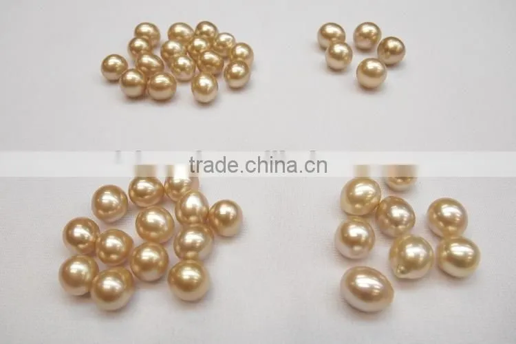 12-13 mm golden teardrop south sea loose pearls