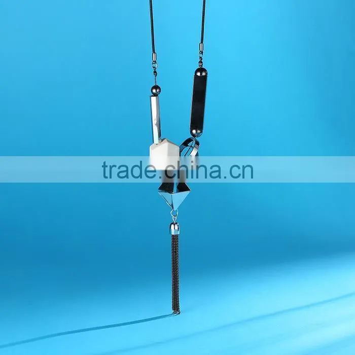 geometric necklace assorted irregular pattern beads chain necklace chain tassel long sweater necklace