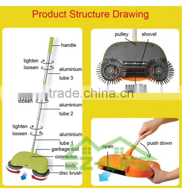 Zhejiang wenzhou Best Cordless 360 degree rotate easy home rechargeable cordless sweeper