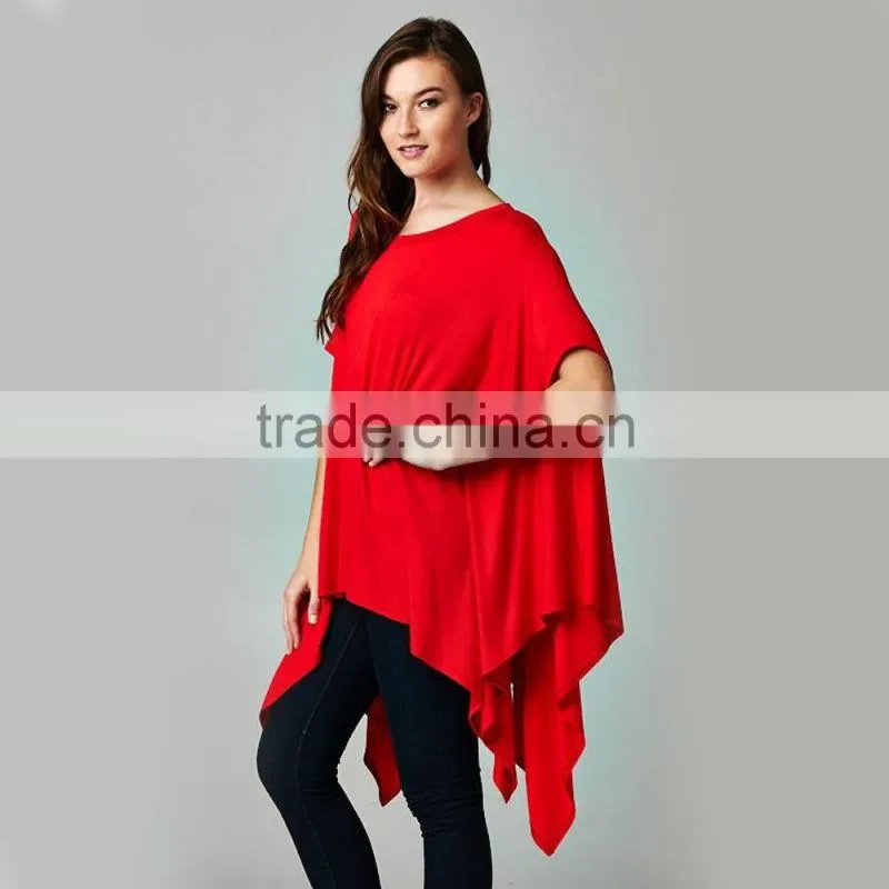 OEM Wholesale Summer Beach Cover Up Plain Cotton Spandex Asymmetrical Dresses Plus Size Beachwear L/XL/XXL/XXXL