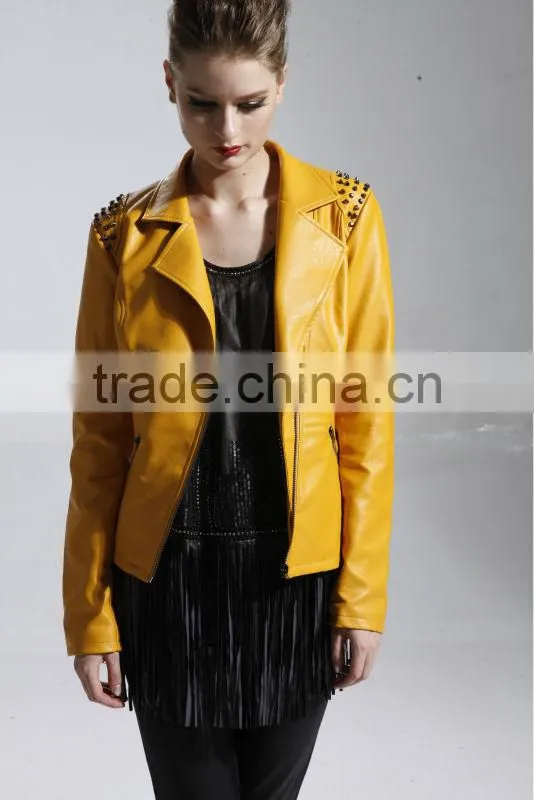 custom fashion women Jacket with Studs