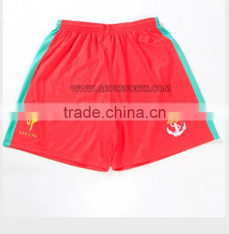 Red with Mint Green Men's Full Sublimation Hockey shorts