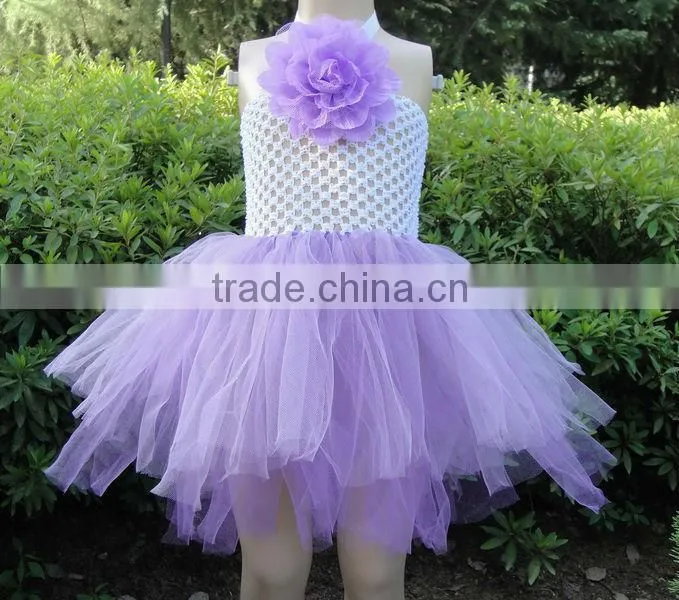 Newest ballet tutu crochet top tutu lined