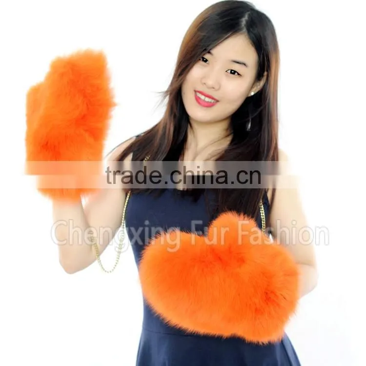 CX-A-67A Genuine Fox Fur Fingerless Winter Leather Glove