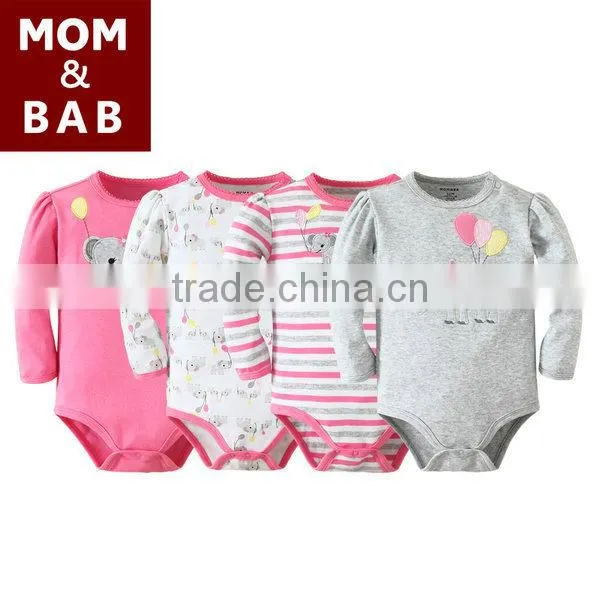 2014 long sleeve baby romper set in-stock children clothing manufacturer in China customized clothing