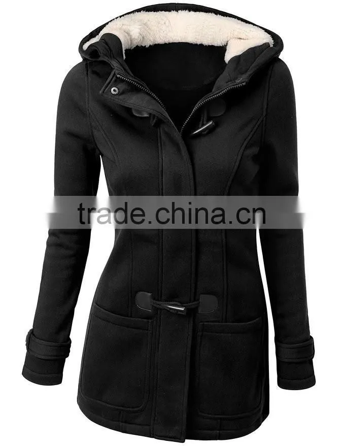 Winter Jacket Women Hooded Winter Coat Fashion Autumn Women Parka Horn Button Coats 2016