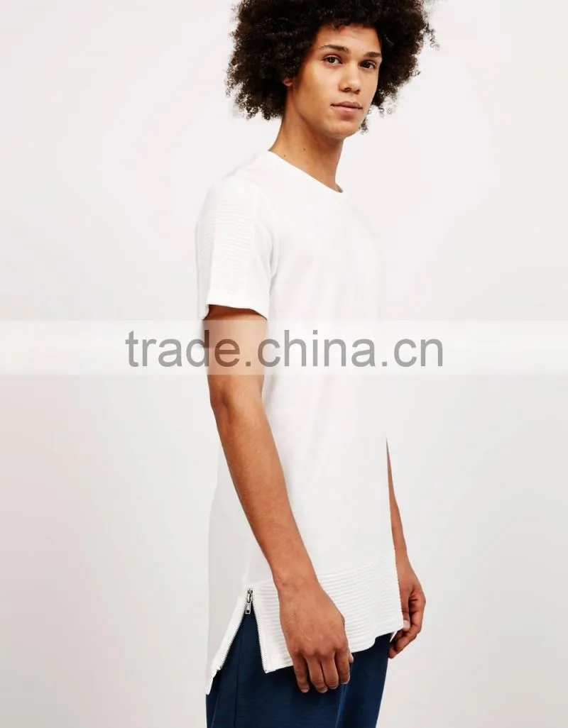 2017 Fashion Black T-Shirts Own Logo MGOO Custom Longline T Shirt Top Sell 100% Cotton Streetwear