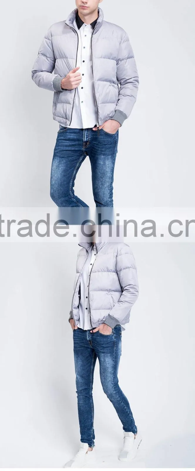 New fashion customize warm bomber overcoat men slim fit down jacket for winter