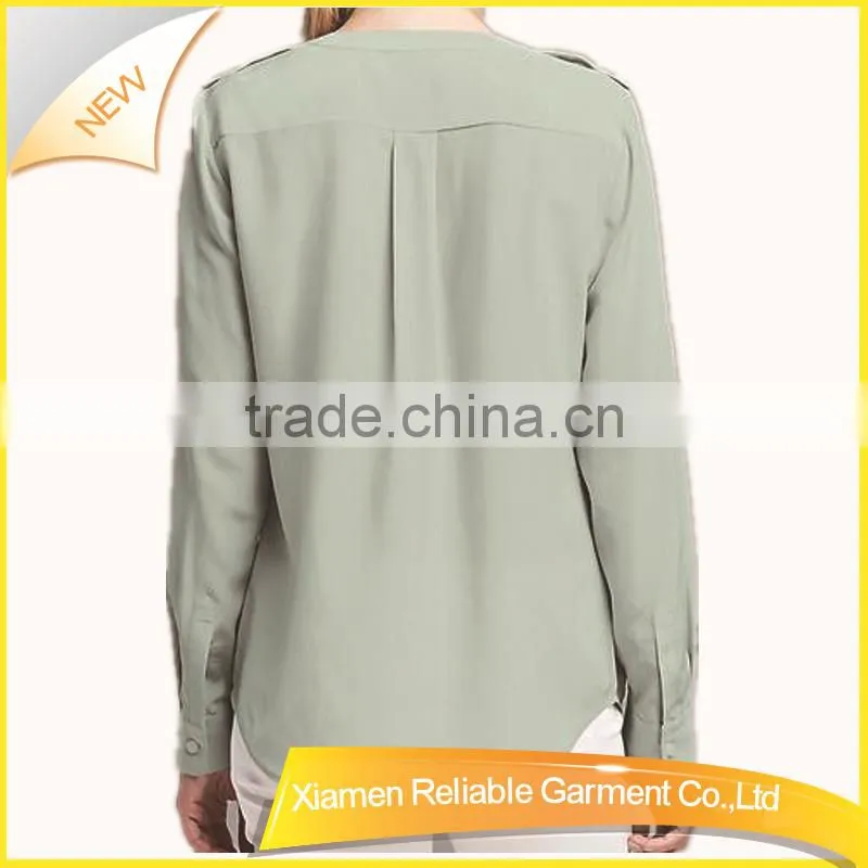 Cotton long sleeve dresses shirt with pockets