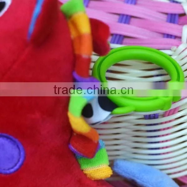 Red horse pulling musical Plush toys baby educational plush toys for kids