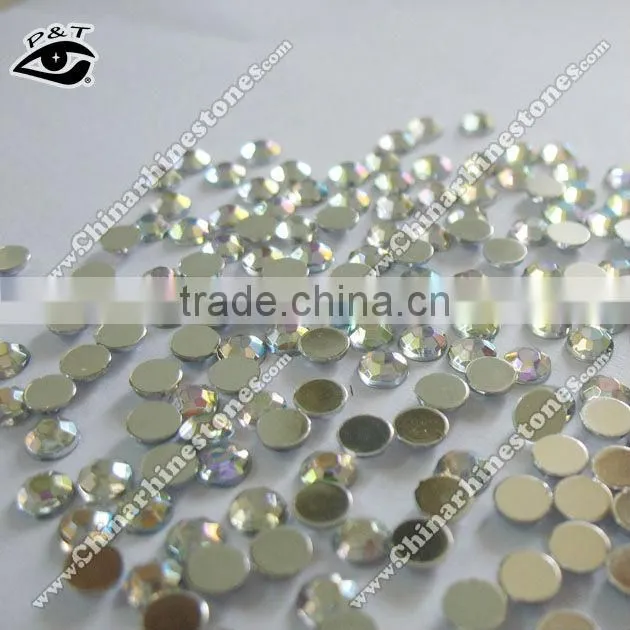 10MM Flat back acrylic rhinestone crystal AB for craft garment