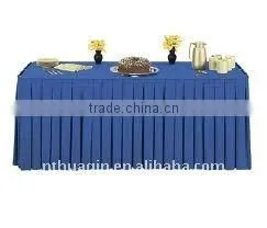 Polyester table skirting with different pleats and table skirts and hotel table linen
