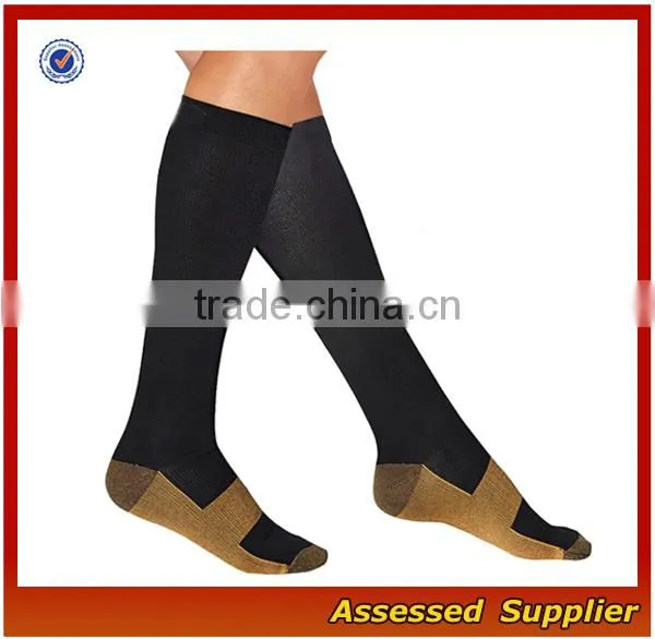FXS160/ High Quality Custom Antibacterial Antiodor Copper Compression Socks