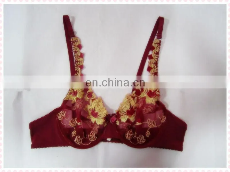 2015 no foam cup with fashion embroidery bra and brief sets