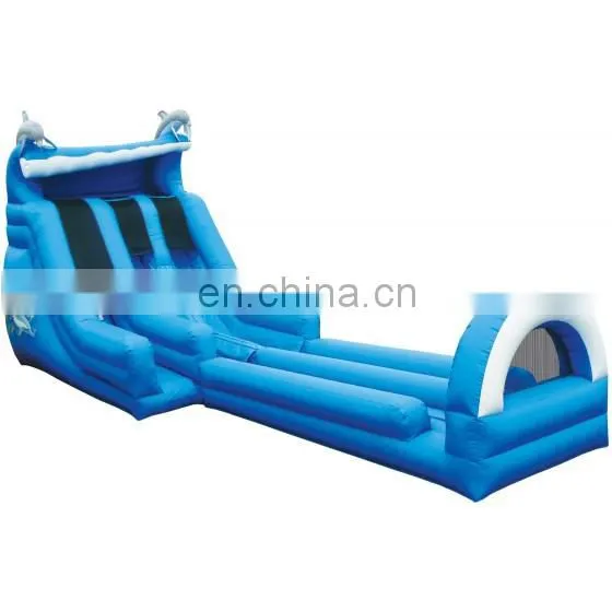 double lane dolphin inflatable slide for water play
