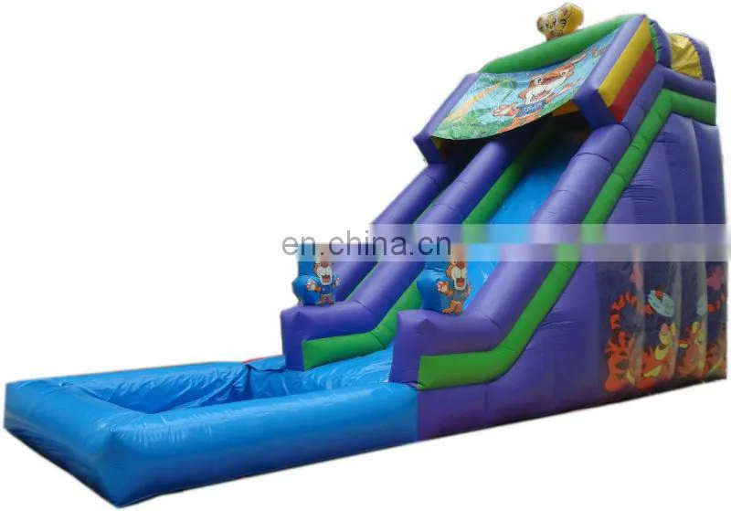 2014 New Tiger Inflatable Water Slide With Pool