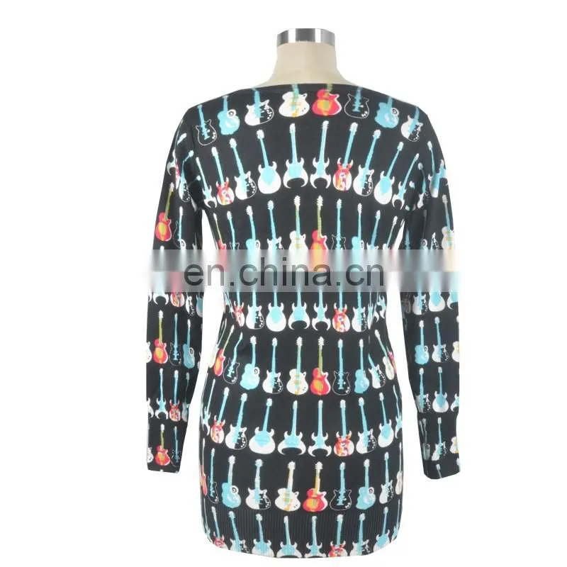 Cartoon Print Tight-fitting sweater