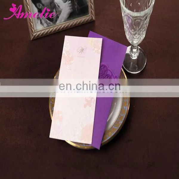 ACW2009 Purple Color Wholesale Paper Wedding Invitations