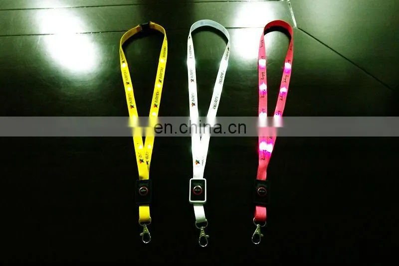 Custom Lanyard with card holder for exhibition led flashing lanyards ultra-high-bright led light lanyard