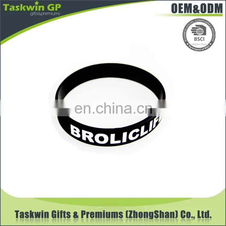 2017 design printing your own logo silicon bracelet wristband , Custom cheap wristband in silicone
