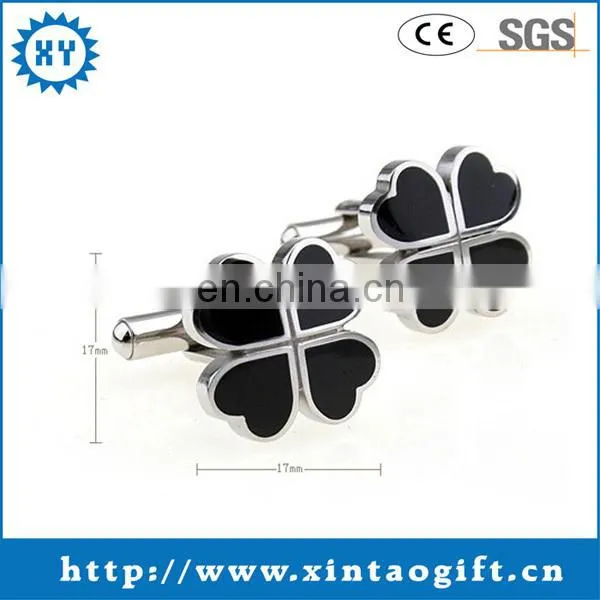 Custom high quality blank flower shaped stainless steel cufflink