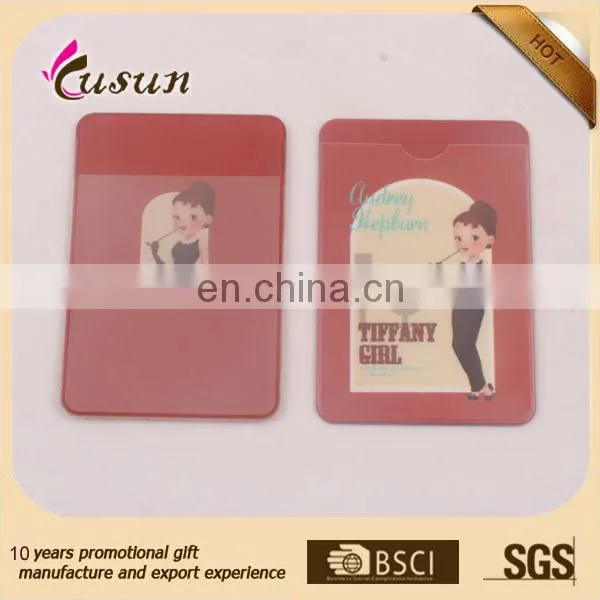 high quality horizontal waterproof clear soft pvc color printing fancy id card holder