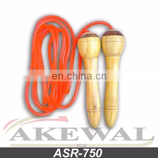 Leather Jump Rope In Wooden Handles