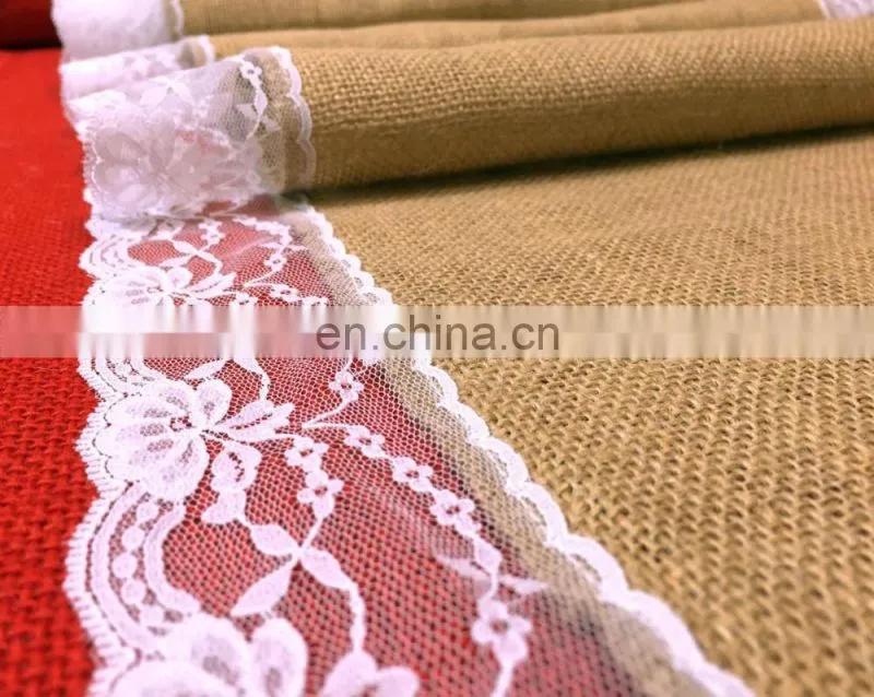 Lace Rustic Country Wedding Decorations Centrepiece Hessian Burlap Table Runner