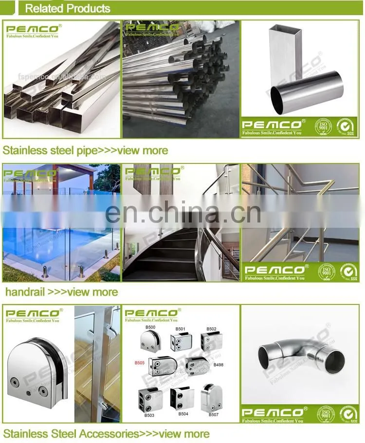 Design stainless steel wood balustrades glass handrails for stairs