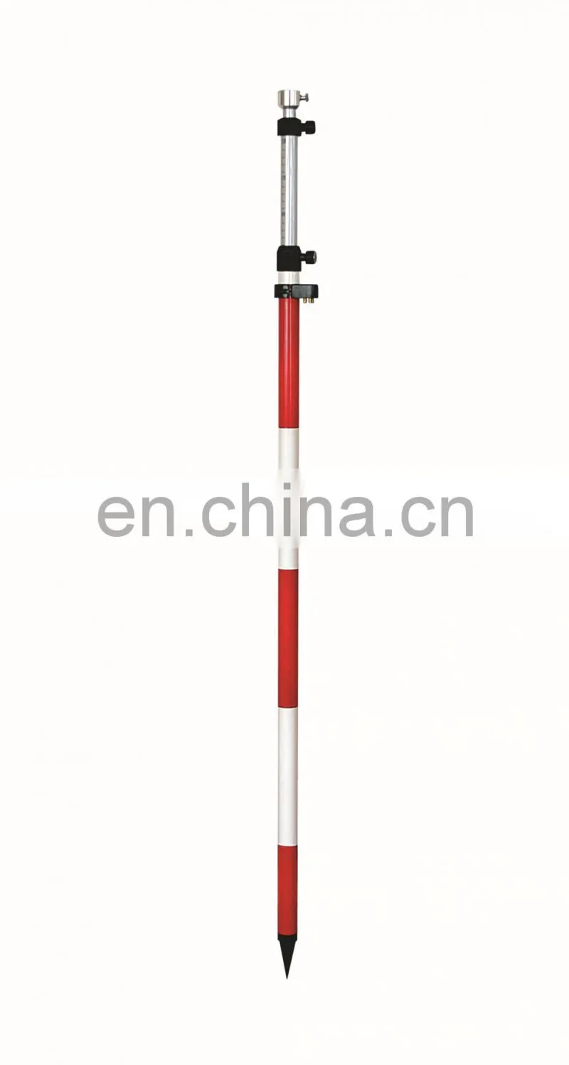 Aluminium red and White Survey Telescopic Mini Prism Pole