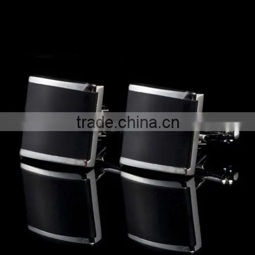 Men's Square Cufflinks Business Wedding Stainless Steel Gift Vintage Black