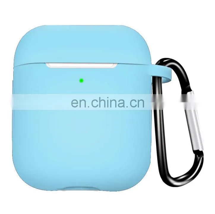 Silicone Protective Case for Airpods 1/2 Wireless Earbuds Case for Airpods Apple Airpods Cover Case with Hook