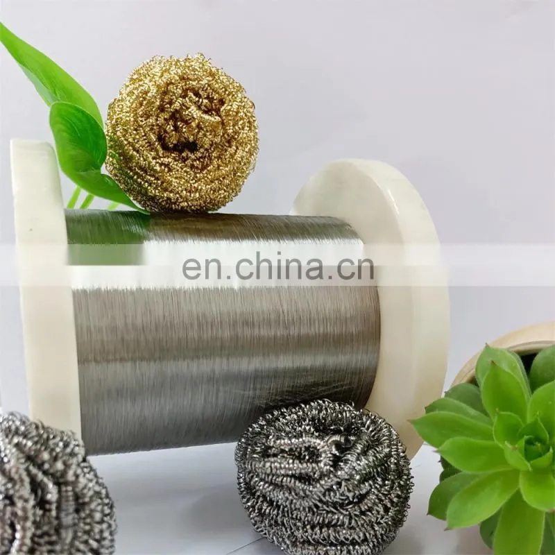 16g stainless steel 410 wire 0.13mm pot scrubber for kitchen cleaning