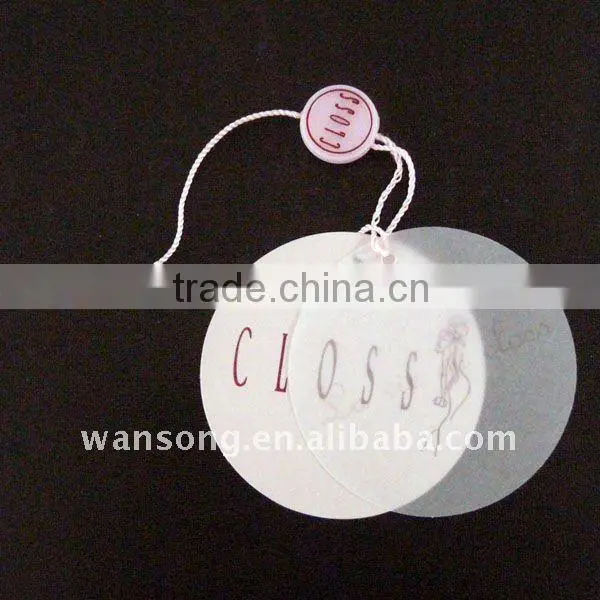 OEM embossed industrial string seal, custom design hang tag with plastic locker and Nylon string